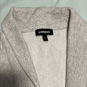 Express Light Gray Textured Cardigan